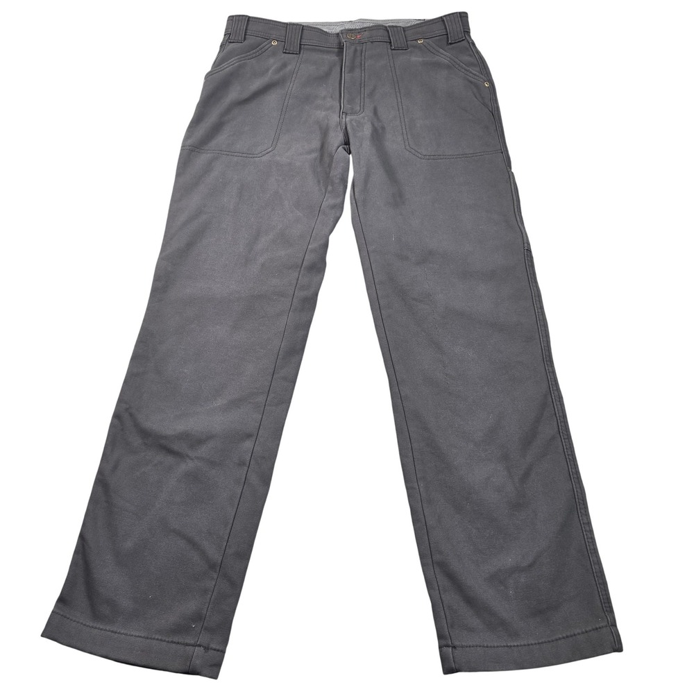 Coleman Pants Mens 34x31 (34x32 Tag) Gray Fleece Lined Carpenter Canvas Workwear